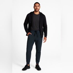 AHA Active Men’s Jogger Pants Blue Gray Performance Stretch Size L